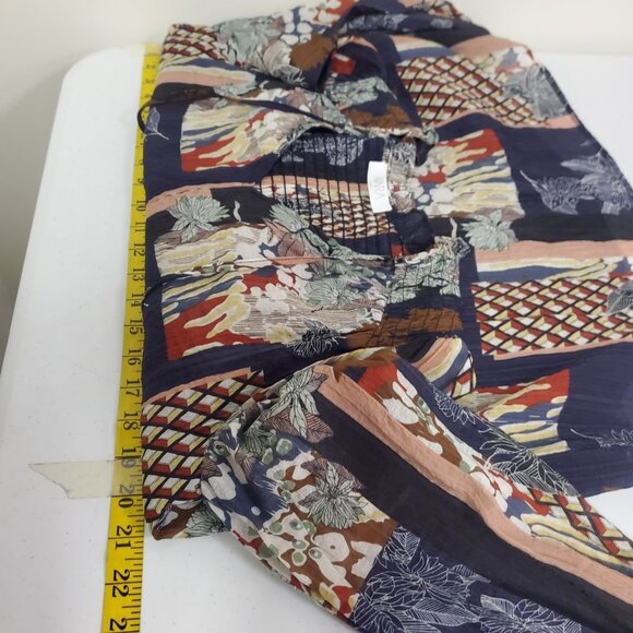 Avara Women Bishop Sleeve Floral Top Size XS Blue Boho Artsy Smocked Lightweight - Picture 7 of 10